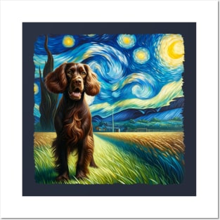 Starry Boykin Spaniel Dog Portrait - Pet Portrait Posters and Art